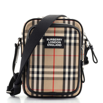 Burberry Freddie Camera Crossbody Bag Vintage Check Canvas