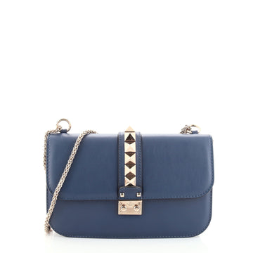 Valentino Glam Lock Shoulder Bag Leather Medium