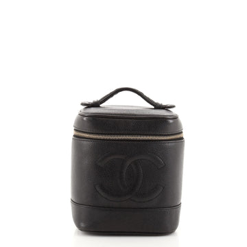 Chanel Vintage Timeless Cosmetic Case Caviar Tall
