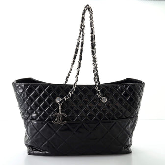 Chanel In The Business Tote Quilted Patent Vinyl Large