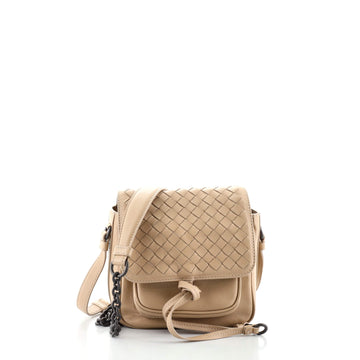 Bottega Veneta Front Pocket Flap Crossbody Bag Intrecciato Nappa Mini