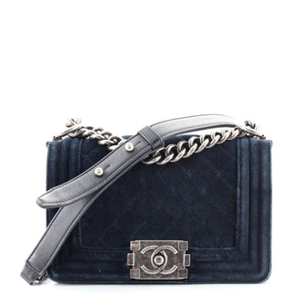 Chanel Boy Flap Bag Quilted Velvet Small
