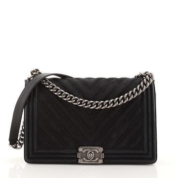 Chanel Boy Flap Bag Chevron Nubuck New Medium