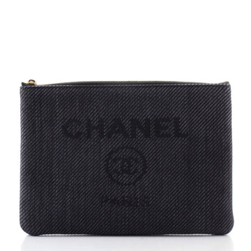 Chanel Deauville Pouch Raffia Medium