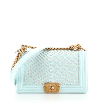 Chanel By The Sea Boy Flap Bag Chevron Embroidered Calfskin Old Medium