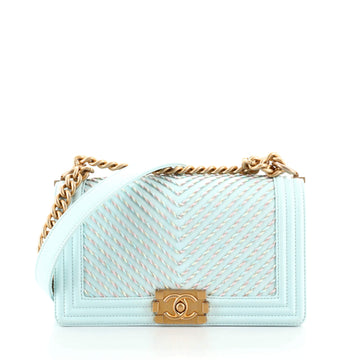 Chanel By The Sea Boy Flap Bag Chevron Embroidered Calfskin Old Medium
