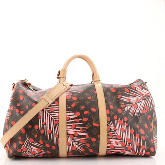 Louis Vuitton Keepall Bandouliere Bag Limited Edition Monogram Jungle Dots 50