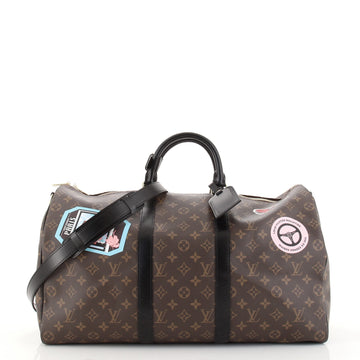 Louis Vuitton Keepall Bandouliere Bag Limited Edition World Tour Monogram Canvas 50
