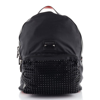 Christian Louboutin Backloubi Backpack Spiked Nylon Small Black 9050583