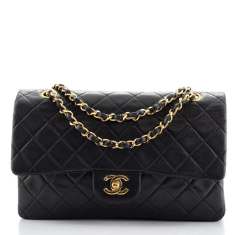 Chanel Vintage Classic Double Flap Bag Quilted Lambskin Medium