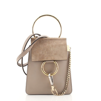 Chloe Faye Bracelet Crossbody Bag Leather and Suede Mini