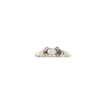 Cartier Ballerine Solitaire Ring Platinum with RBC Diamond F/VVS2 0.23-0.24ctw