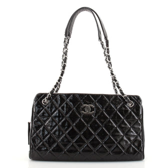Chanel CC Shopping Tote Quilted Crinkled Patent Medium