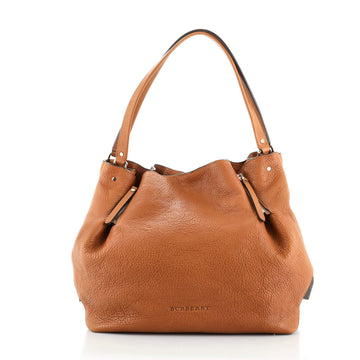 Burberry Maidstone Tote Leather and House Check Canvas Medium