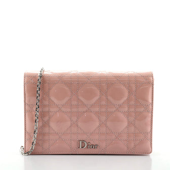 Christian Dior Wallet on Chain Cannage Quilt Patent Medium