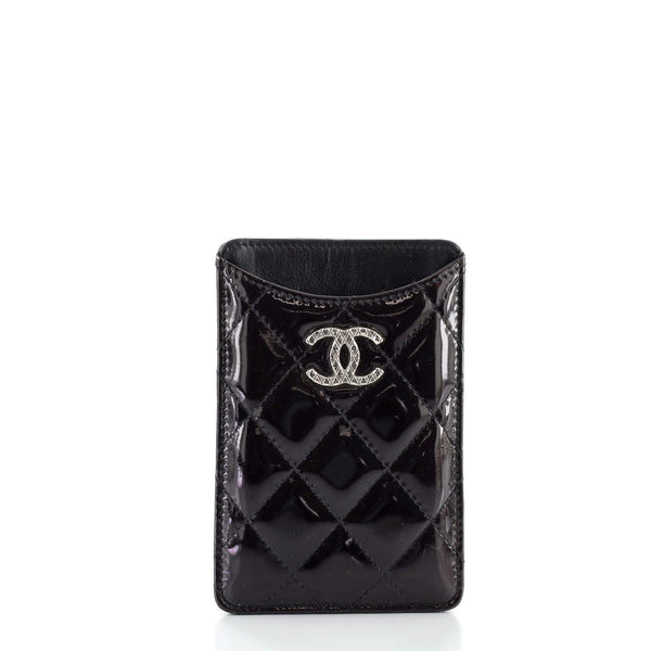 CHANEL, Bags, Chanel Vertical Classic Card Holder Quilted Patent Black