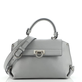 Salvatore Ferragamo Sofia Satchel Pebbled Leather Small