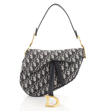 Christian Dior Saddle Handbag Oblique Canvas Medium