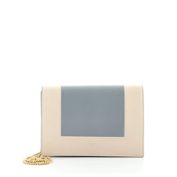 Celine Frame Evening Clutch on Chain Leather
