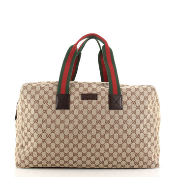 Gucci Web Carry On Duffle Bag GG Canvas Large