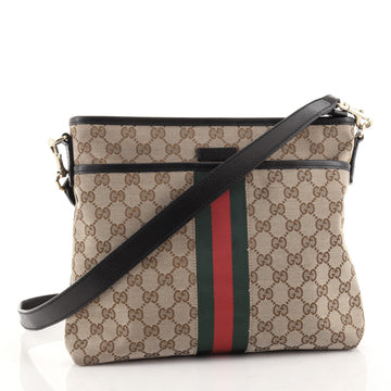 Gucci Front Pocket Web Messenger GG Canvas Small