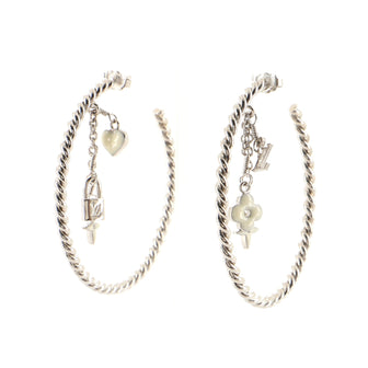 Louis Vuitton Sweet Monogram Hoop Earrings Metal and Resin Gold 969723