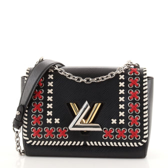 Louis Vuitton Twist Handbag Whipstitch Epi Leather MM