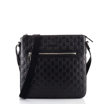 Gucci Signature Zip Messenger Bag Guccissima Leather Medium