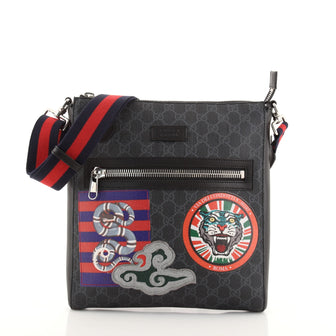 Gucci Night Courrier Zip Messenger GG Coated Canvas with Applique Medium