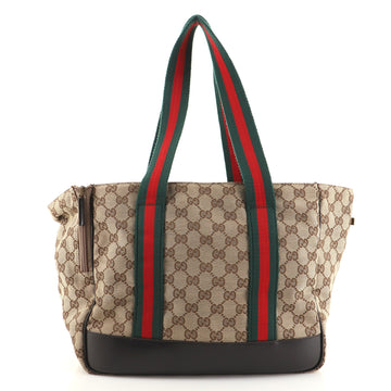 Gucci Side Zip Dog Carrier GG Canvas with Web Handles Small