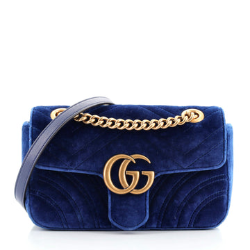 Gucci GG Marmont Flap Bag Matelasse Velvet Mini