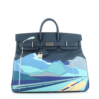 Hermes Endless Road HAC Birkin Bag Togo with Swift and Clemence with Palladium Hardware 50