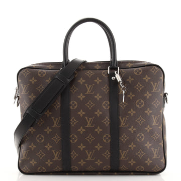 Louis Vuitton Porte-Documents Voyage Briefcase Macassar Monogram Canvas PM