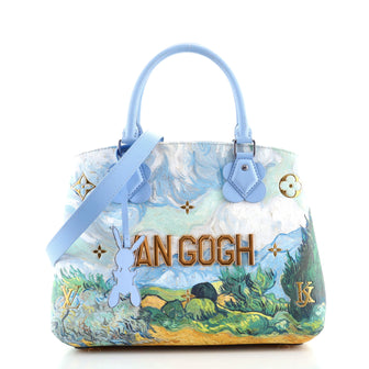Louis Vuitton Montaigne Handbag Limited Edition Jeff Koons Van Gogh Print Canvas MM