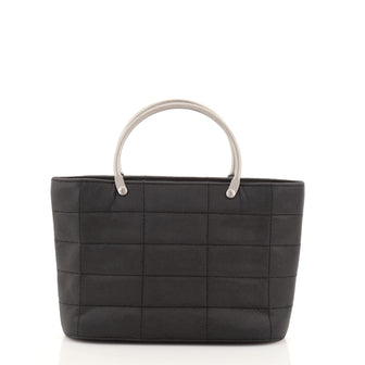 Chanel Vintage Chocolate Bar Tote Quilted Nylon Mini