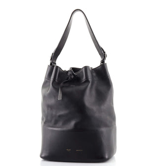 Celine Seau Drawstring Bag Leather