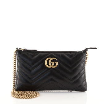 Gucci GG Marmont Chain Shoulder Bag Matelasse Leather Mini