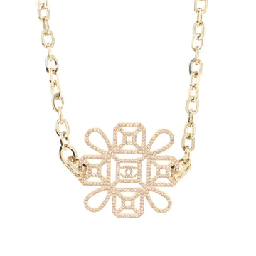 Chanel CC Graphic Cluster Chain Necklace Metal with Crystals