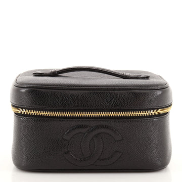 Chanel Vintage Timeless Cosmetic Case Caviar Medium