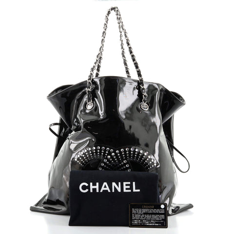 Chanel Bon Bon Tote Strass Embellished Patent Large Black 9067040