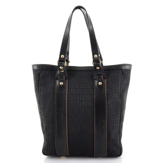 Fendi Vintage Zip Tote Zucchino Canvas Tall
