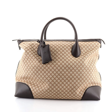 Gucci Weekender Bag Diamante Canvas with Leather Large