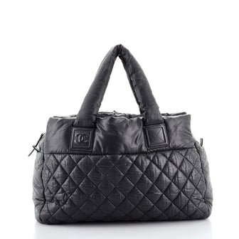 Chanel Coco Cocoon Bowling Bag Quilted Nylon Large