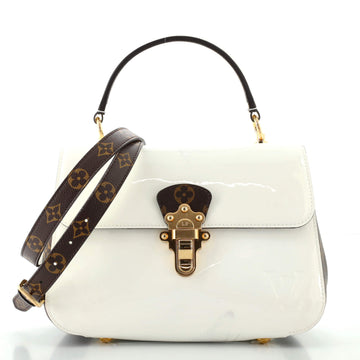 Louis Vuitton Cherrywood Handbag Vernis with Monogram Canvas PM