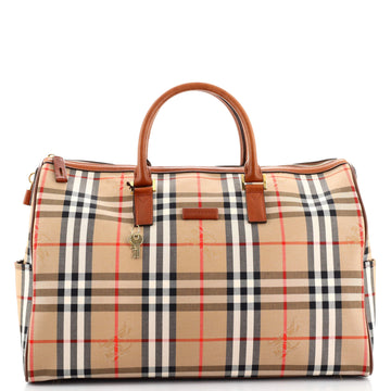 Burberry Vintage Duffle Bag Horseferry Check Canvas Large
