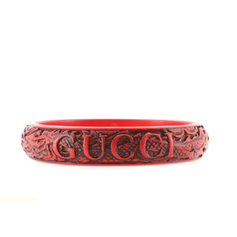 Gucci Logo Cuff Bracelet Carved Resin Thin