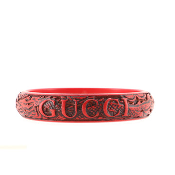 Gucci Logo Cuff Bracelet Carved Resin Thin