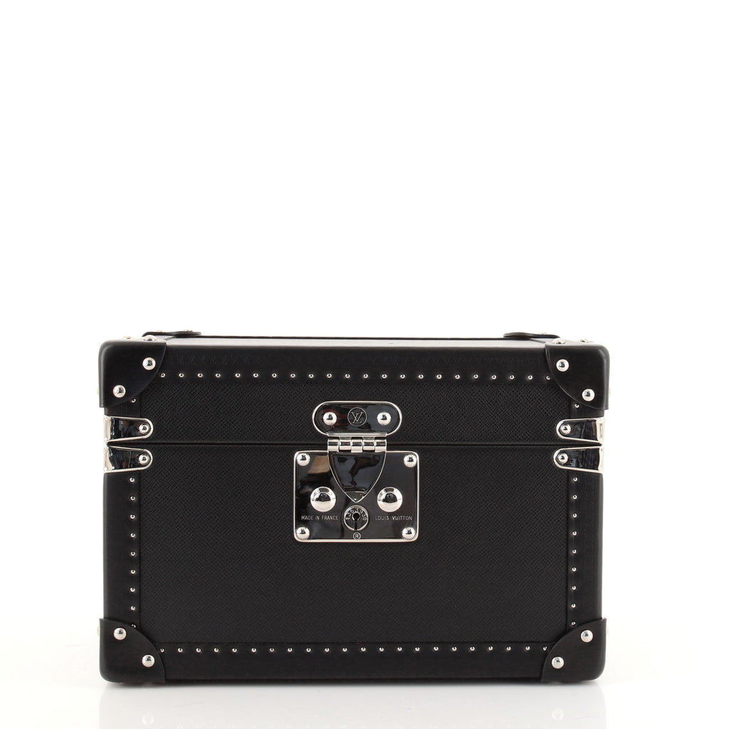Louis Vuitton Watch Trunk Case Taiga Leather Black 906709