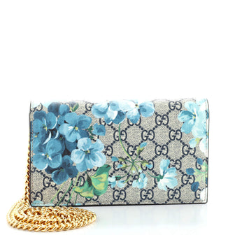Gucci Chain Wallet Blooms Print GG Coated Canvas