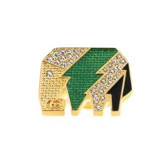 Gucci GG Elephant Ring Metal with Crystals and Enamel
